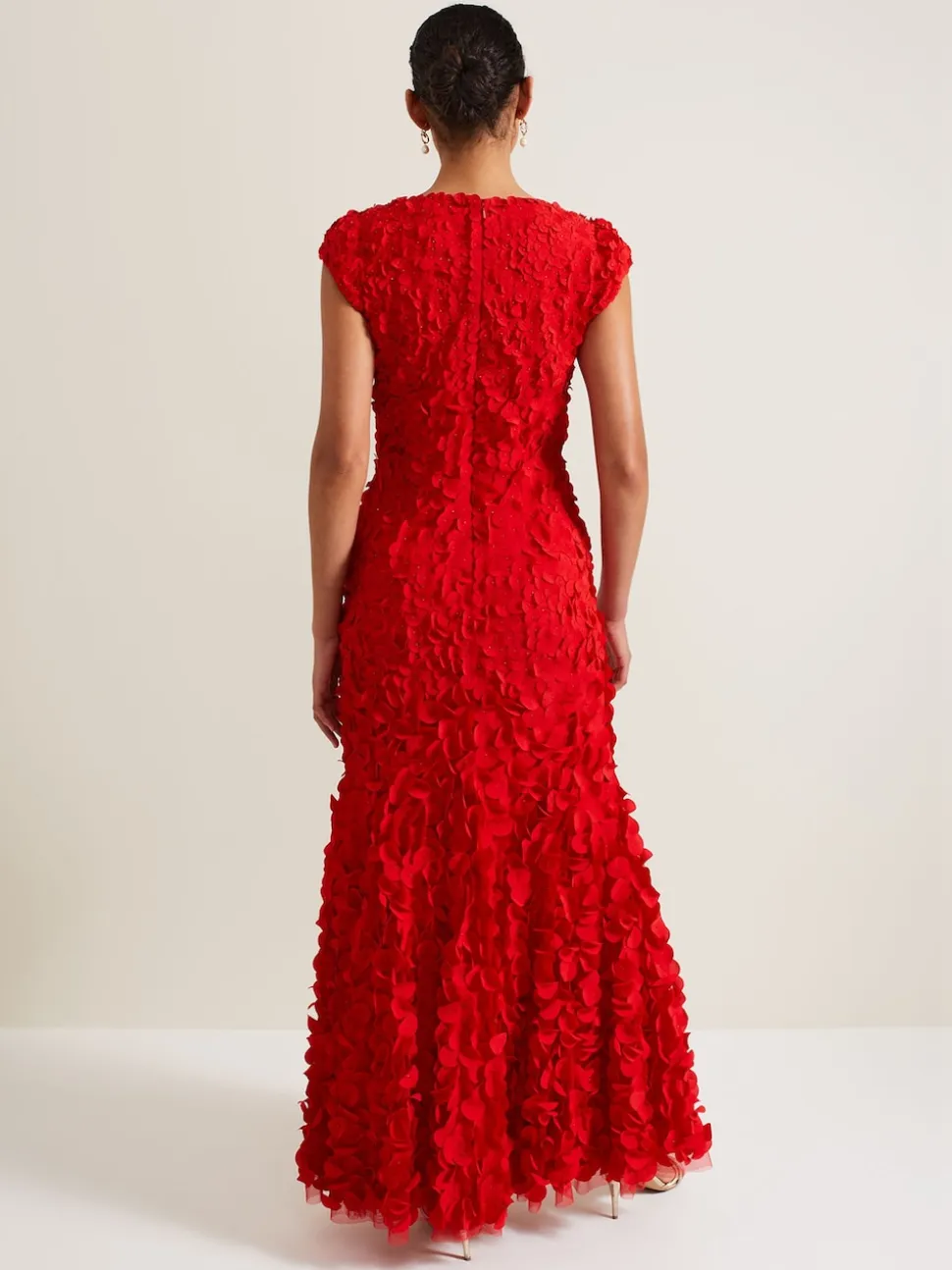 Phase Eight Red Charlene Ruffle Maxi Dress
