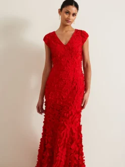 Phase Eight Red Charlene Ruffle Maxi Dress