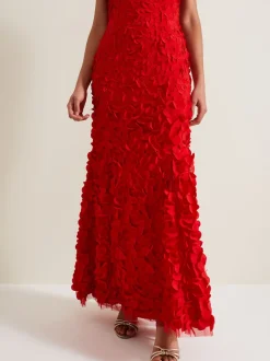 Phase Eight Red Charlene Ruffle Maxi Dress