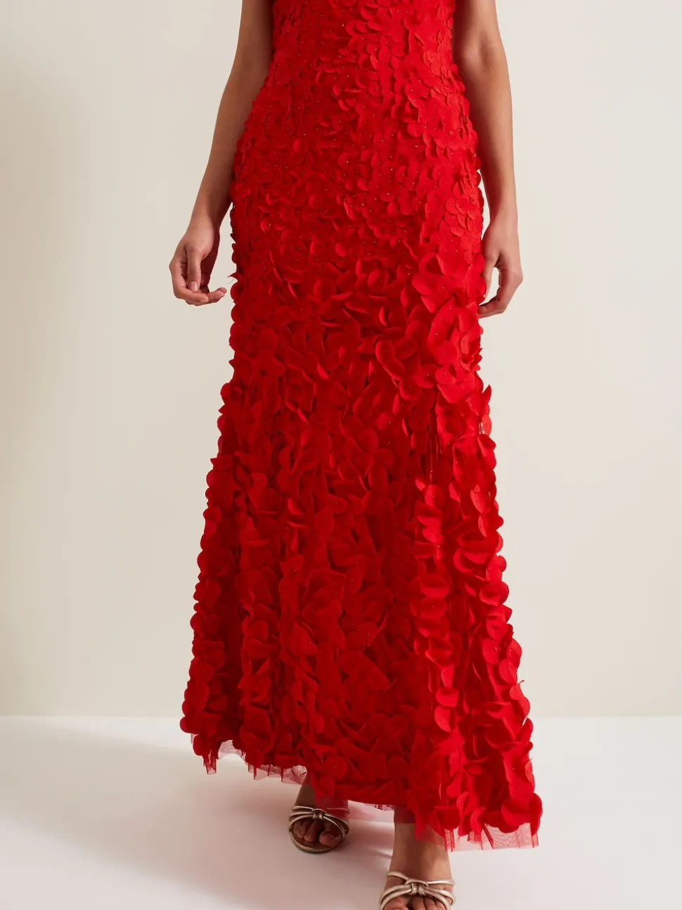 Phase Eight Red Charlene Ruffle Maxi Dress