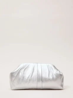 Phase Eight Silver Pouch Clutch Bag