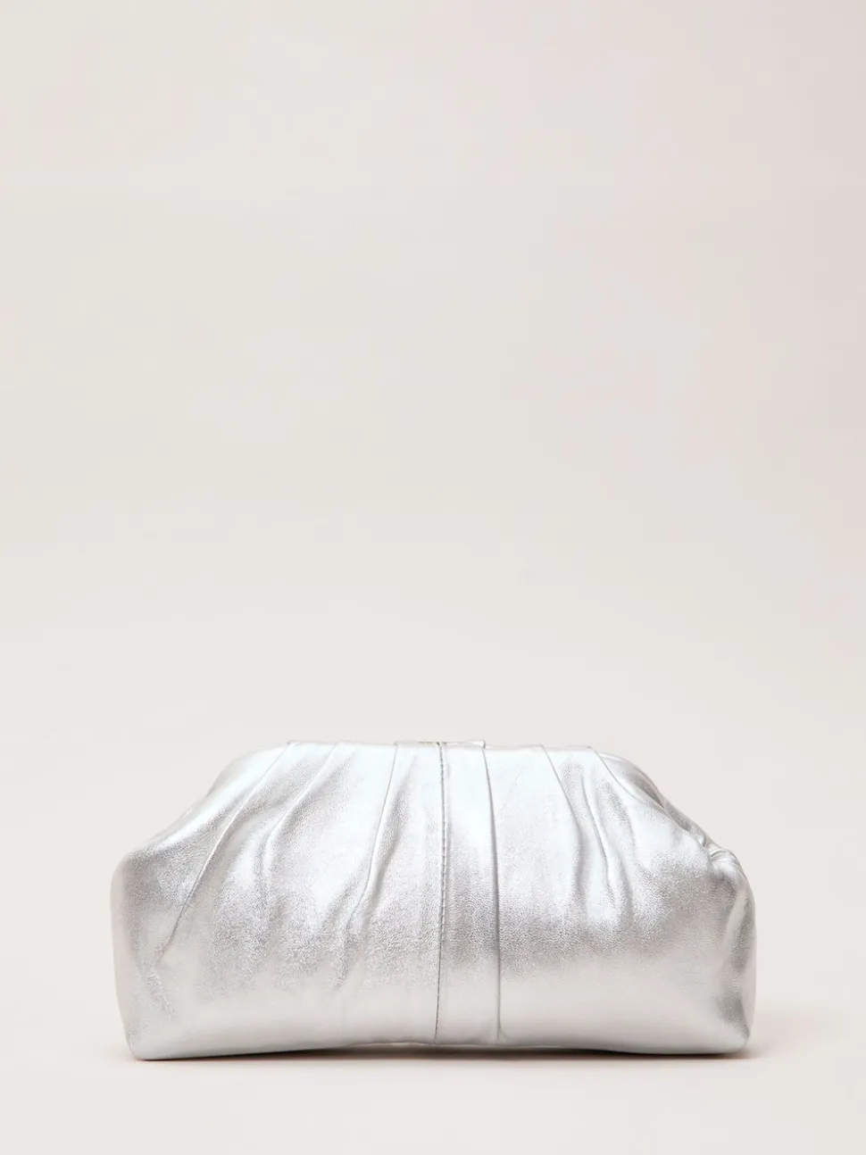 Phase Eight Silver Pouch Clutch Bag