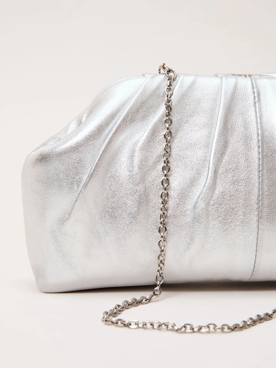 Phase Eight Silver Pouch Clutch Bag