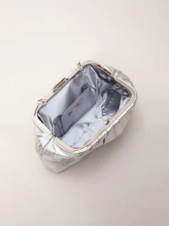 Phase Eight Silver Pouch Clutch Bag