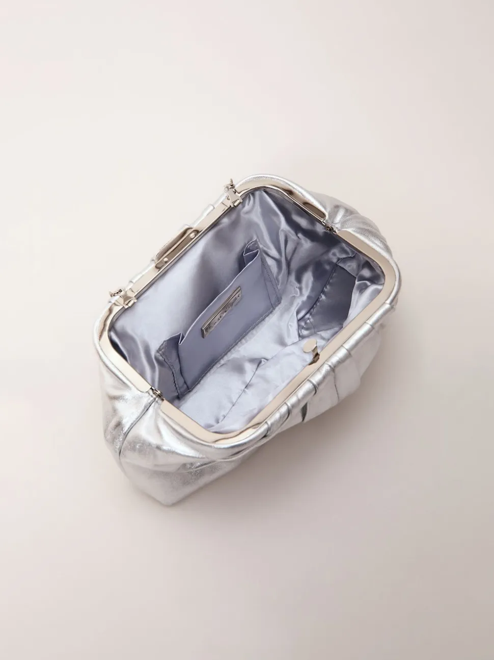 Phase Eight Silver Pouch Clutch Bag