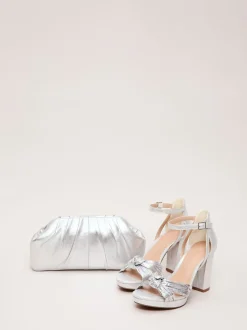 Phase Eight Silver Pouch Clutch Bag