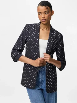 PIECES Black 3/4 Length Sleeve Blazer