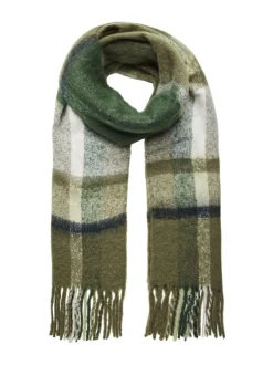 PIECES Green Long Scarf