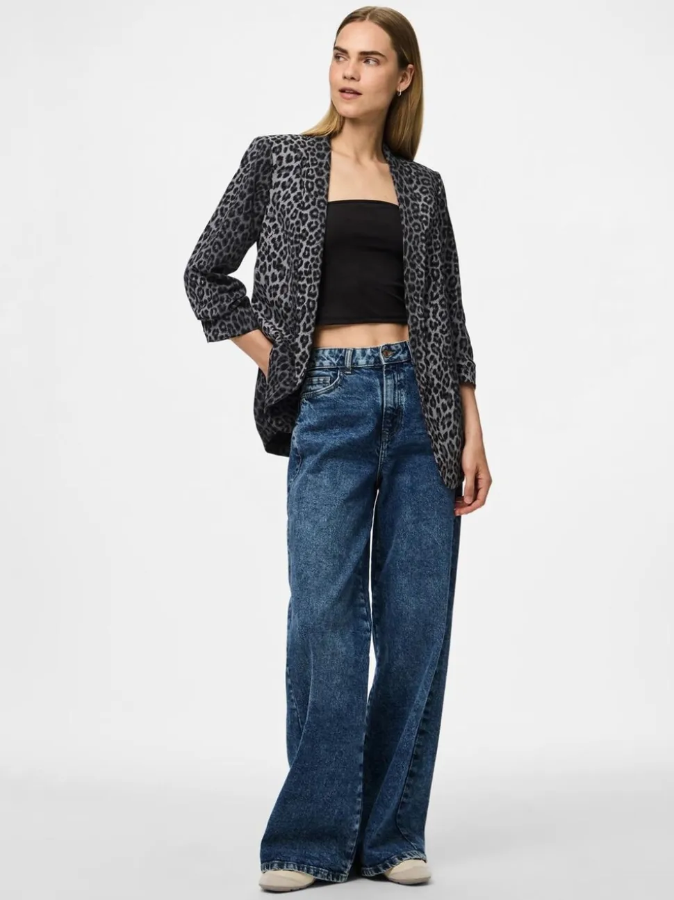 Pieces Grey Printed Blazer