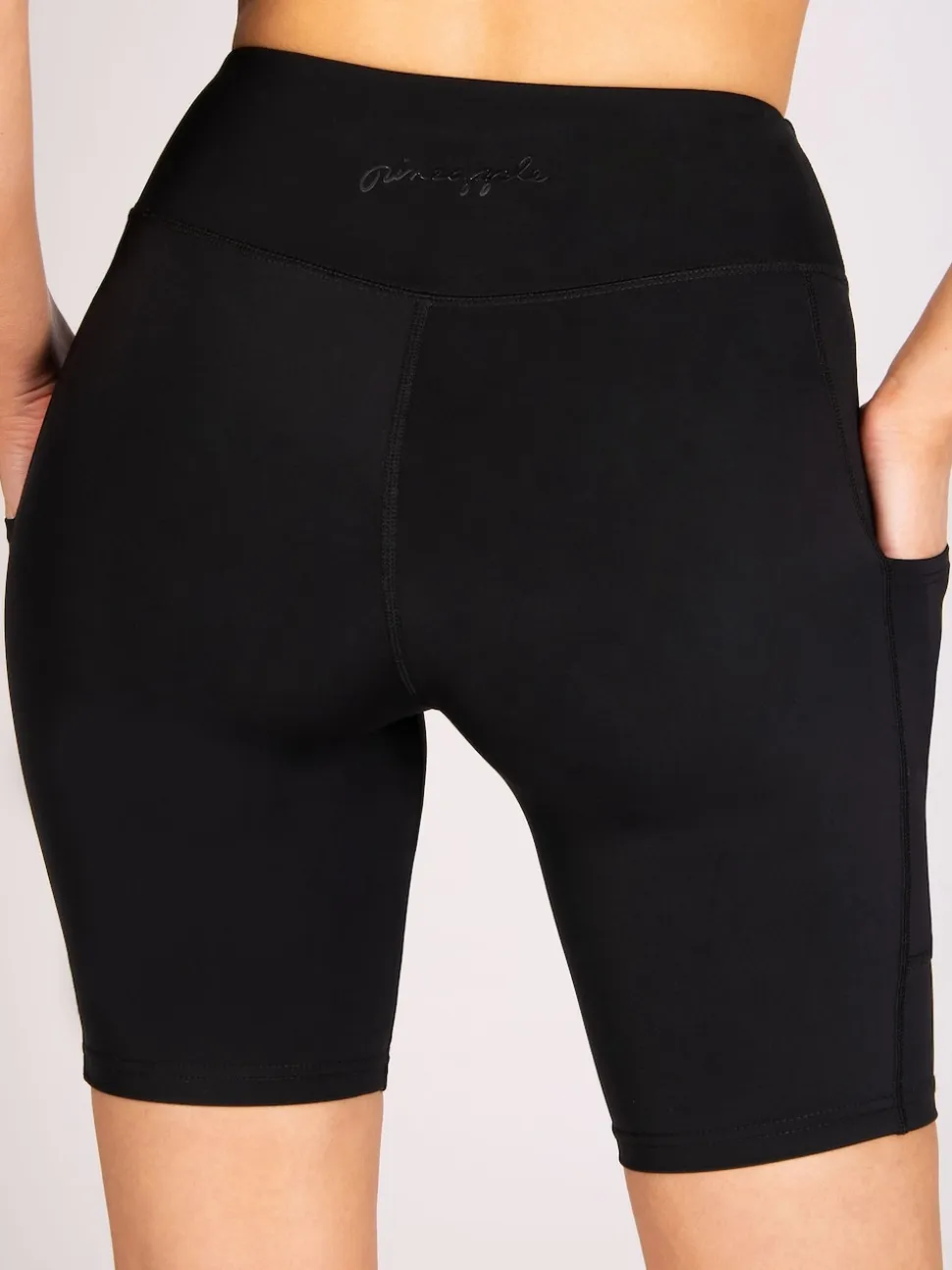 Pineapple Black Active Stretch Pocket Cycling Shorts