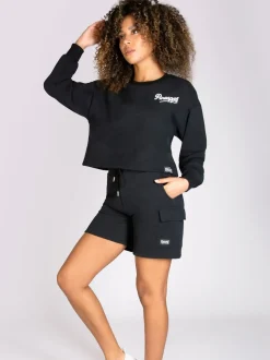 Pineapple Black Cargo Womens Shorts