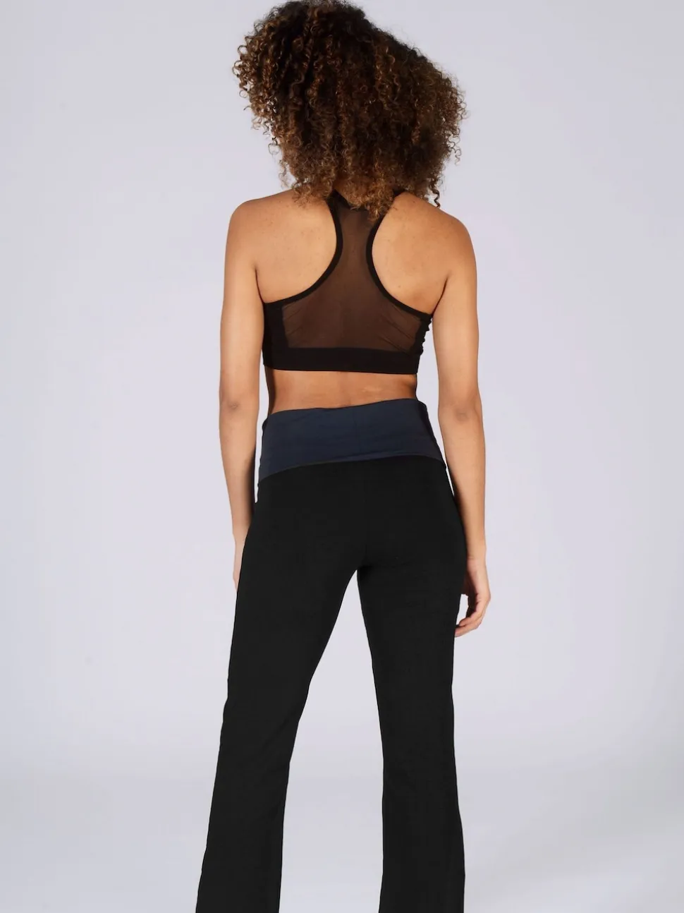 Pineapple Black charcoal Womens Fold Waistband Jersey Trousers