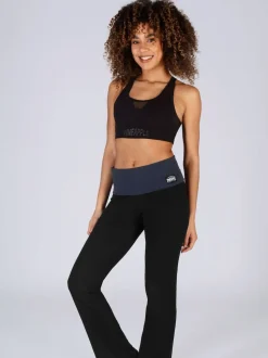 Pineapple Black charcoal Womens Fold Waistband Jersey Trousers