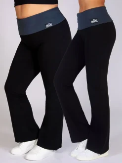 Pineapple Black charcoal Womens Fold Waistband Jersey Trousers