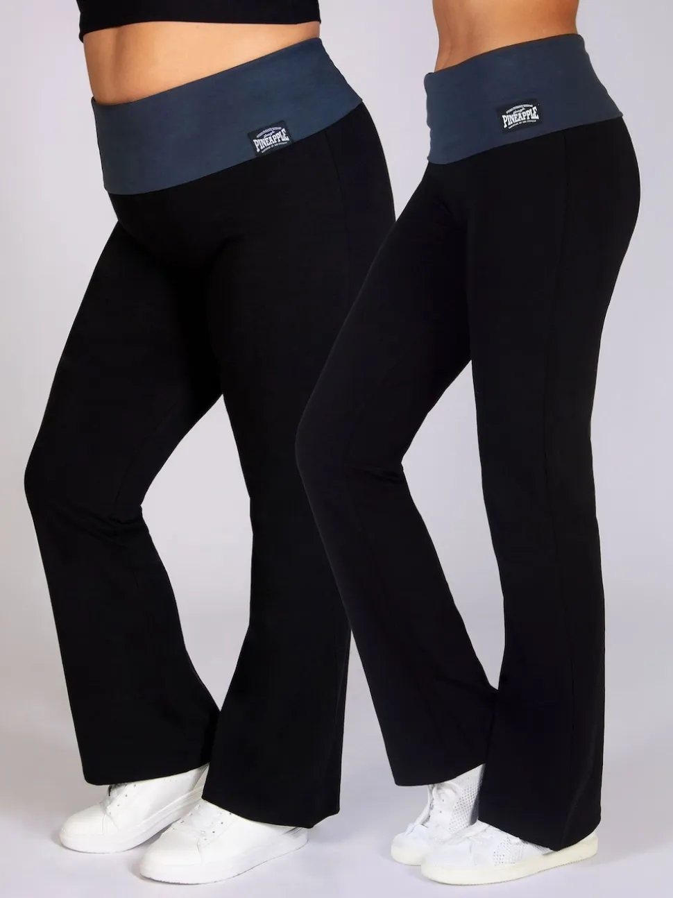 Pineapple Black charcoal Womens Fold Waistband Jersey Trousers