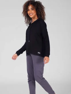 Pineapple Black Dip Hem Hoodie