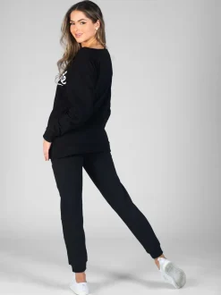 Pineapple Black Petite Skinny Zip Joggers