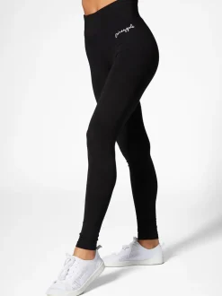 Pineapple Black Petite Womens Wide Waistband Leggings