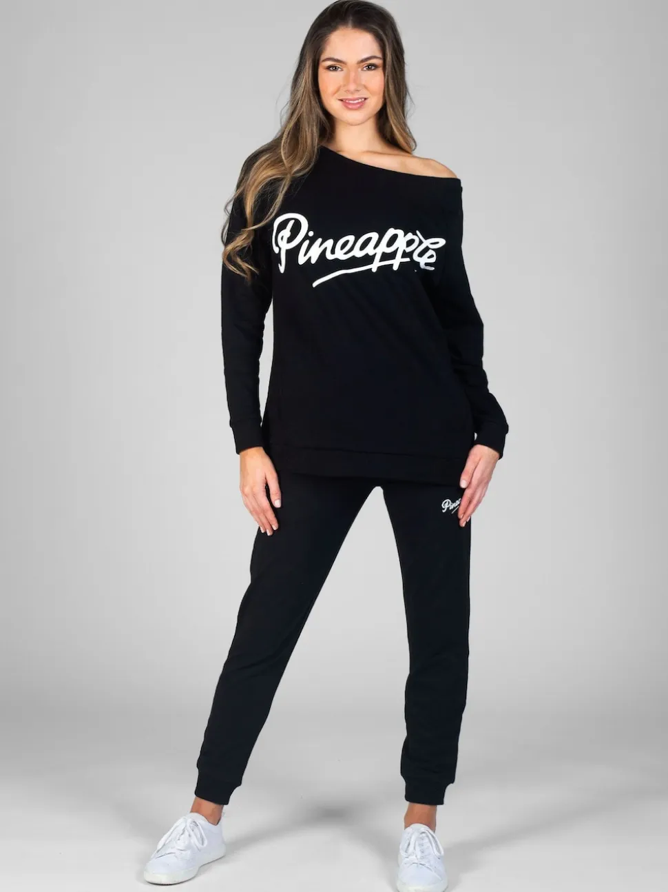Pineapple Black Skinny Zip Joggers