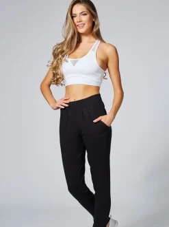 Pineapple Black Viscose Relaxed Fit Jersey Joggers
