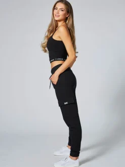 Pineapple Black Womens Cargo Joggers