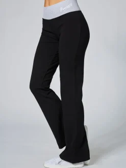 Pineapple Black/Grey Womens Contrast Band Bootcut Jersey Trousers