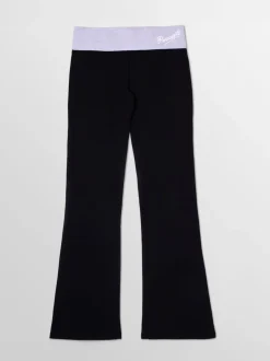 Pineapple Black/Grey Womens Contrast Band Bootcut Jersey Trousers