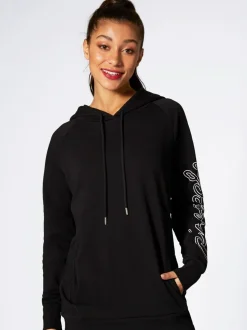Pineapple Dark Black Longline Hoodie