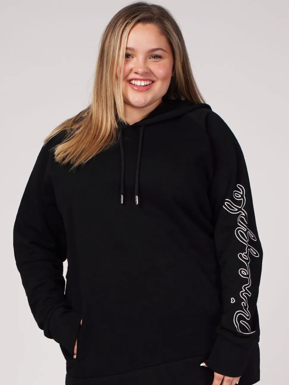 Pineapple Dark Black Longline Hoodie