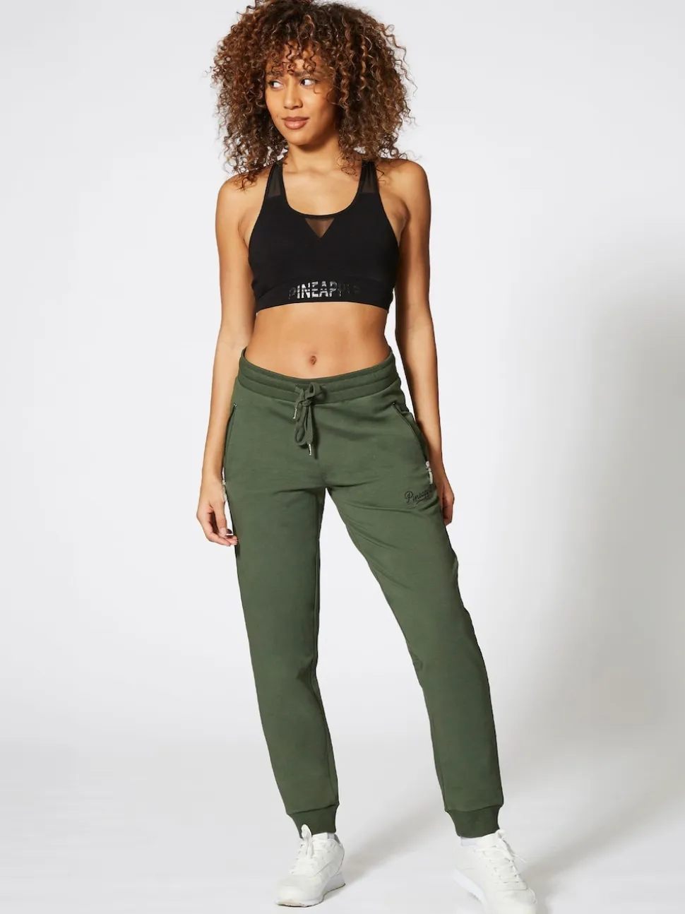 Pineapple Forest Green Skinny Zip Joggers