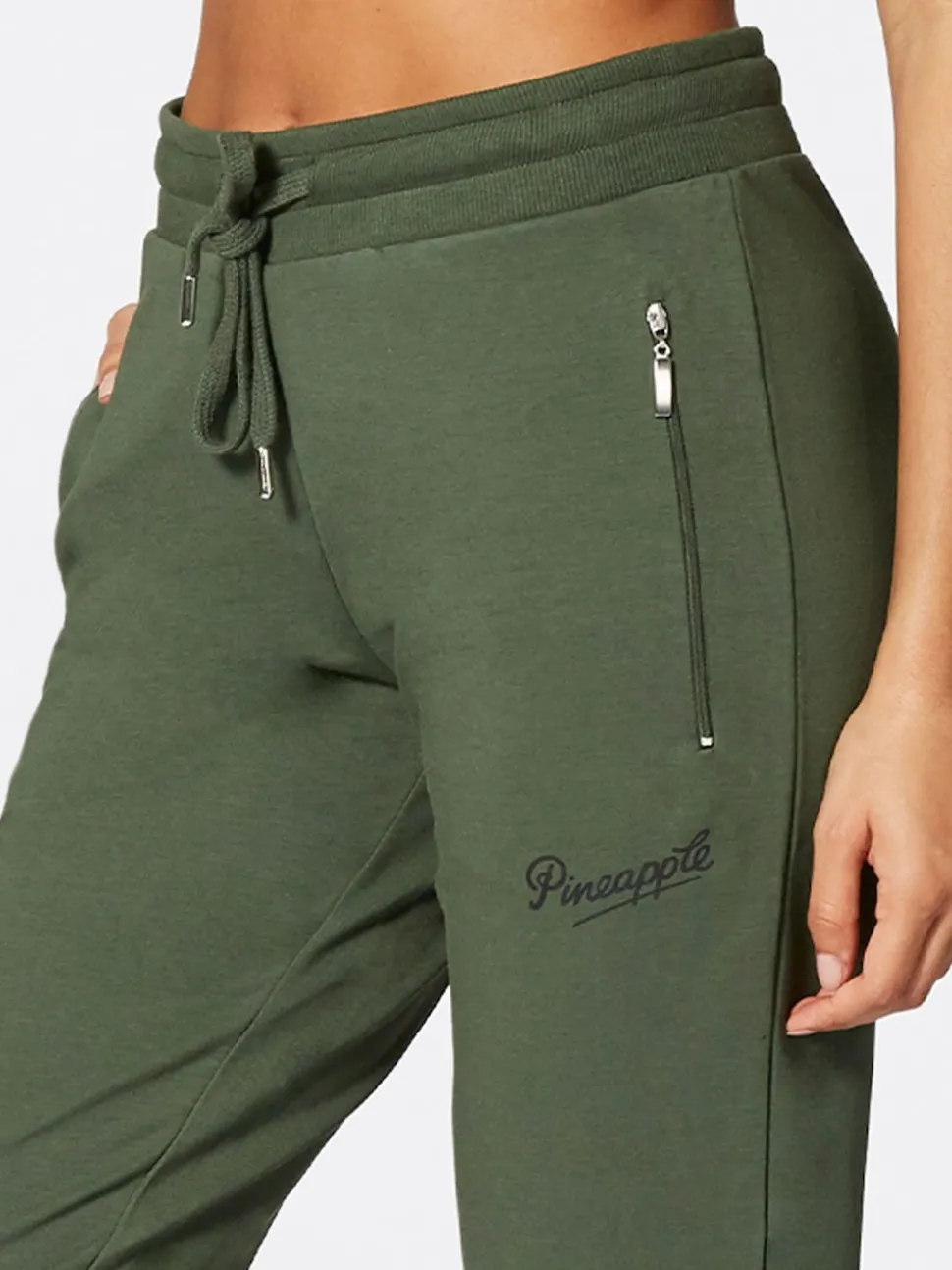 Pineapple Forest Green Skinny Zip Joggers