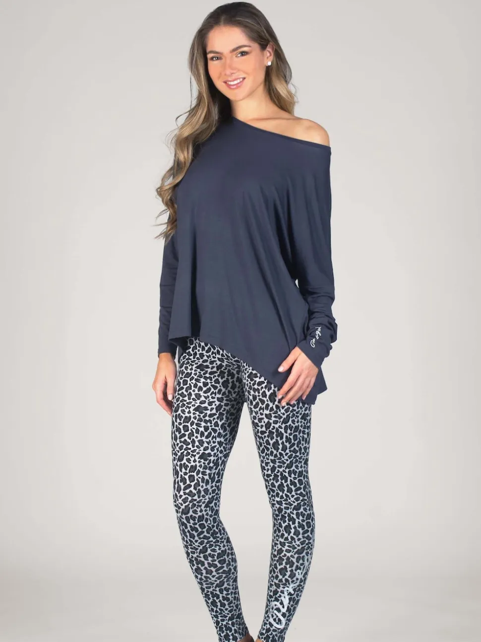 Pineapple Grey Womens Script Long Sleeves Top