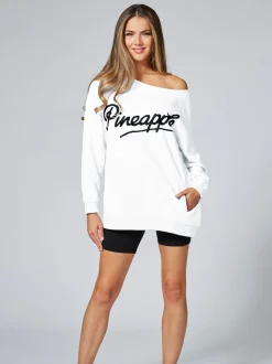 Pineapple White Oversized Monster Sweatshirt