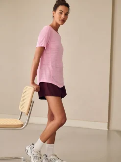 Pink Active Crew Neck Lightweight Short Sleeve T-Shirt