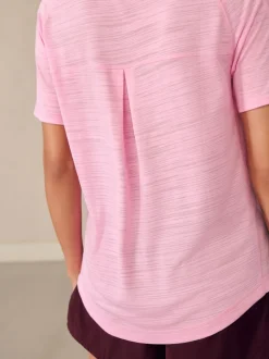 Pink Active Crew Neck Lightweight Short Sleeve T-Shirt