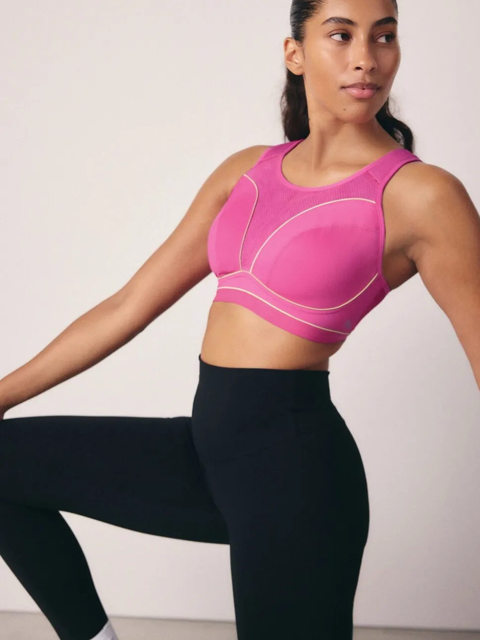 Pink B-G Active Sports High Impact Dry Tech Non Pad Bra