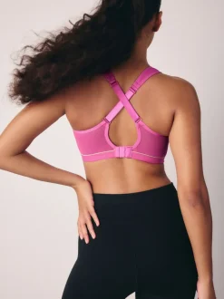 Pink B-G Active Sports High Impact Dry Tech Non Pad Bra