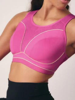 Pink B-G Active Sports High Impact Dry Tech Non Pad Bra