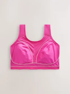 Pink B-G Active Sports High Impact Dry Tech Non Pad Bra