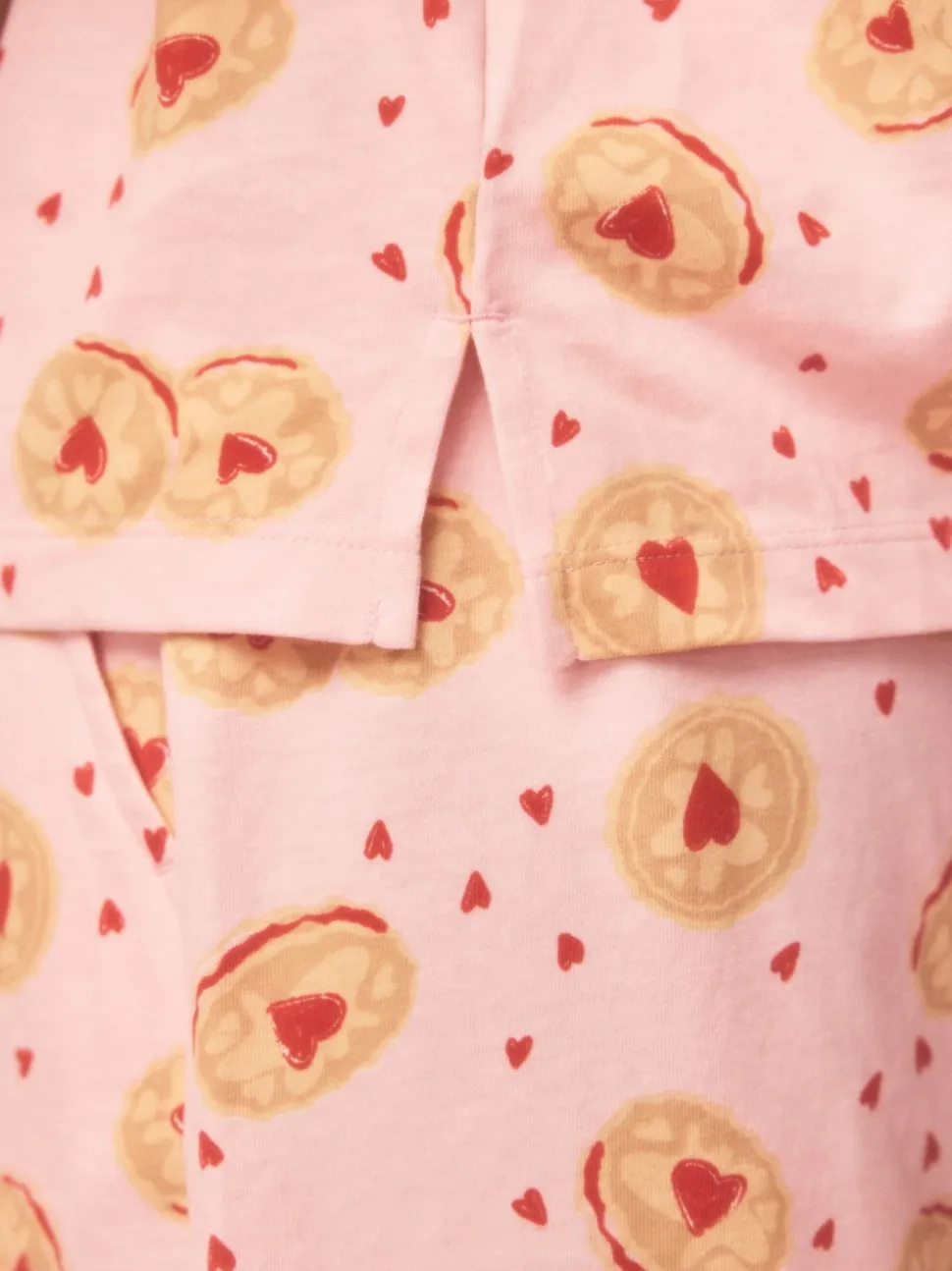 Pink Biscuit Jersey Button Through Short Pyjamas Set