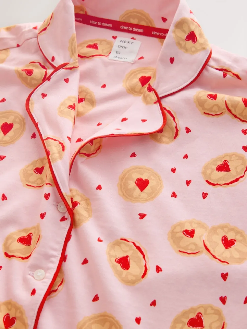 Pink Biscuit Jersey Button Through Short Pyjamas Set