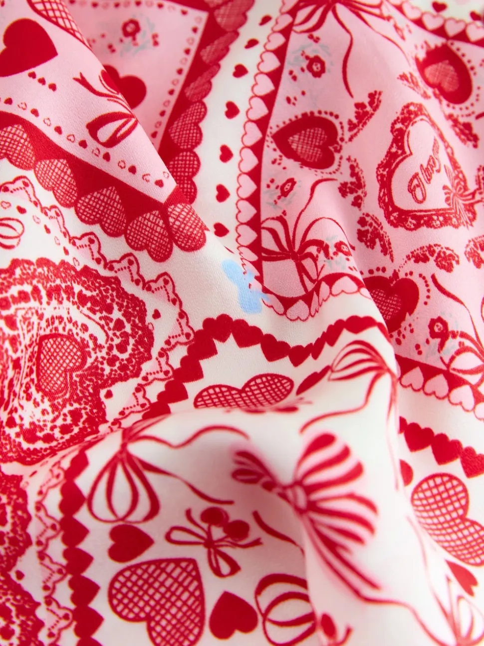 Pink Bows Satin Button Through Pyjamas