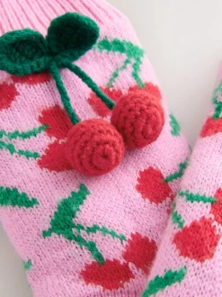 Pink Cherries Chunky Slipper Socks 1 Pack