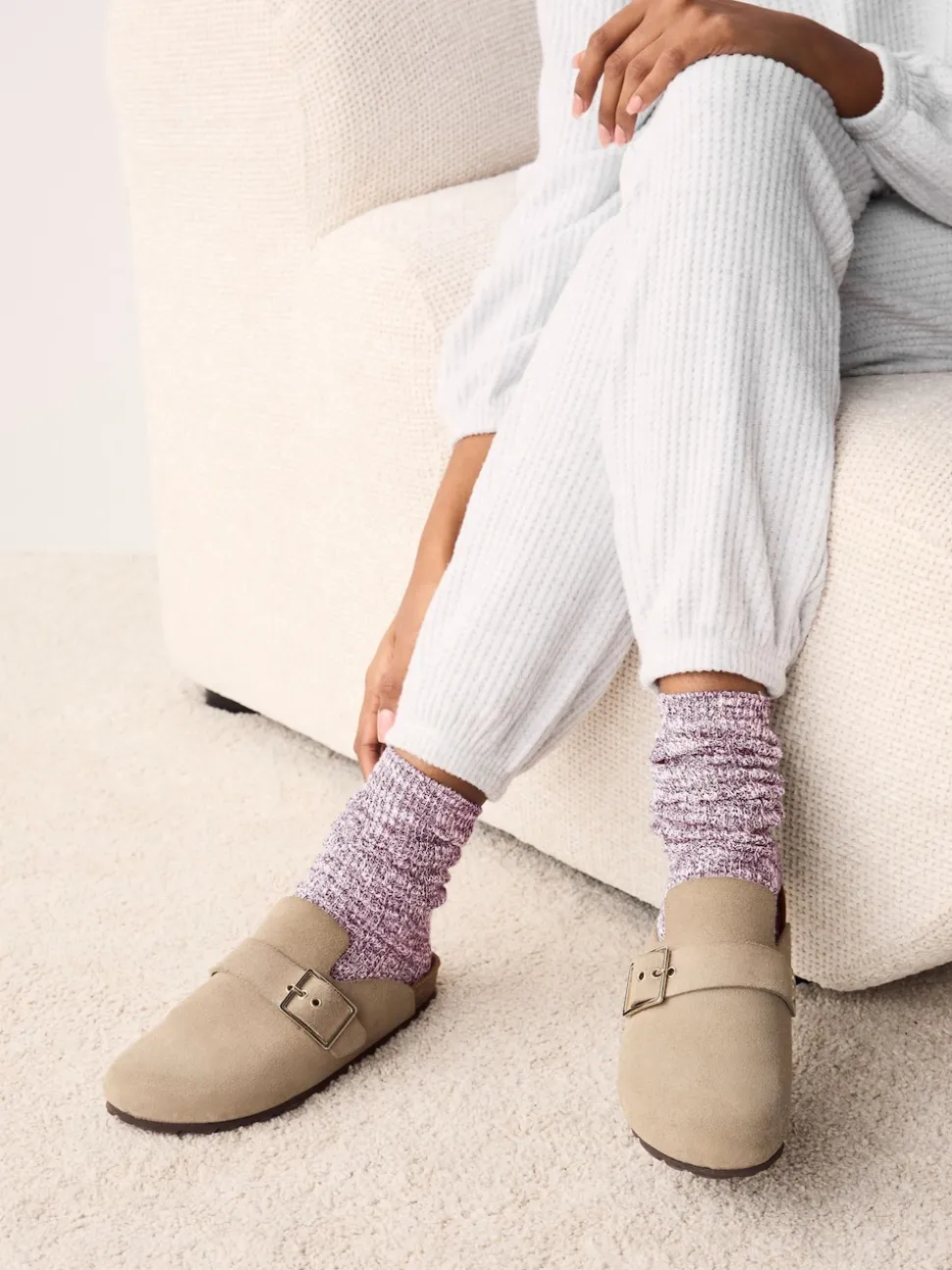 Pink Cotton Slub Slouchy Ankle Socks 3 Pack