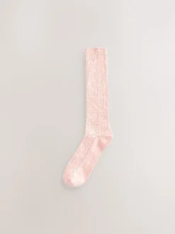 Pink Cotton Slub Slouchy Ankle Socks 3 Pack