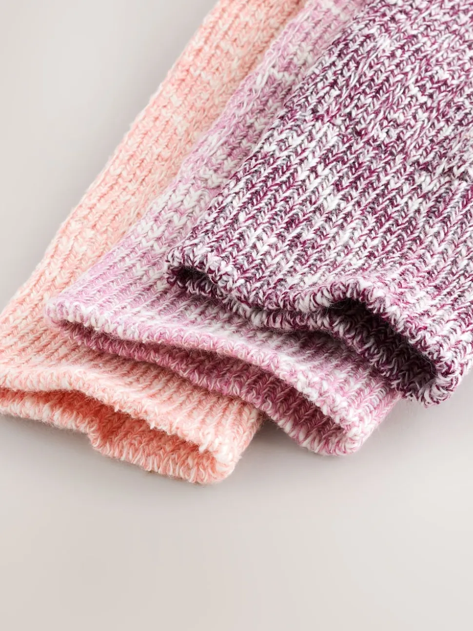 Pink Cotton Slub Slouchy Ankle Socks 3 Pack