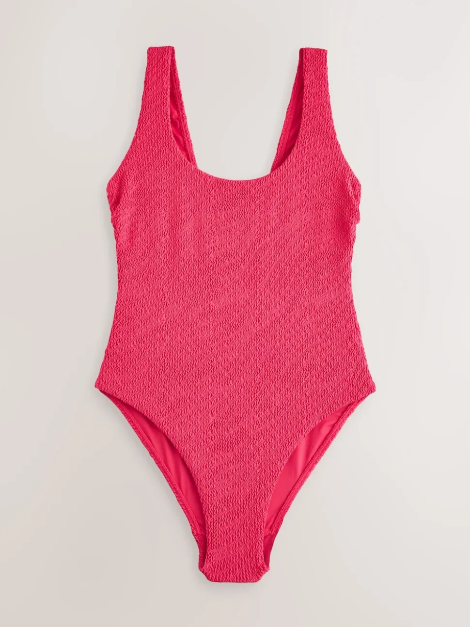Pink Crinkle Wide Strap Tummy Control Scoop Swimsuit