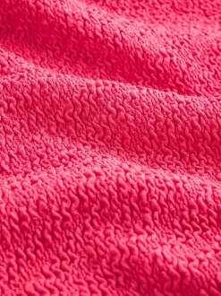Pink Crinkle Wide Strap Tummy Control Scoop Swimsuit