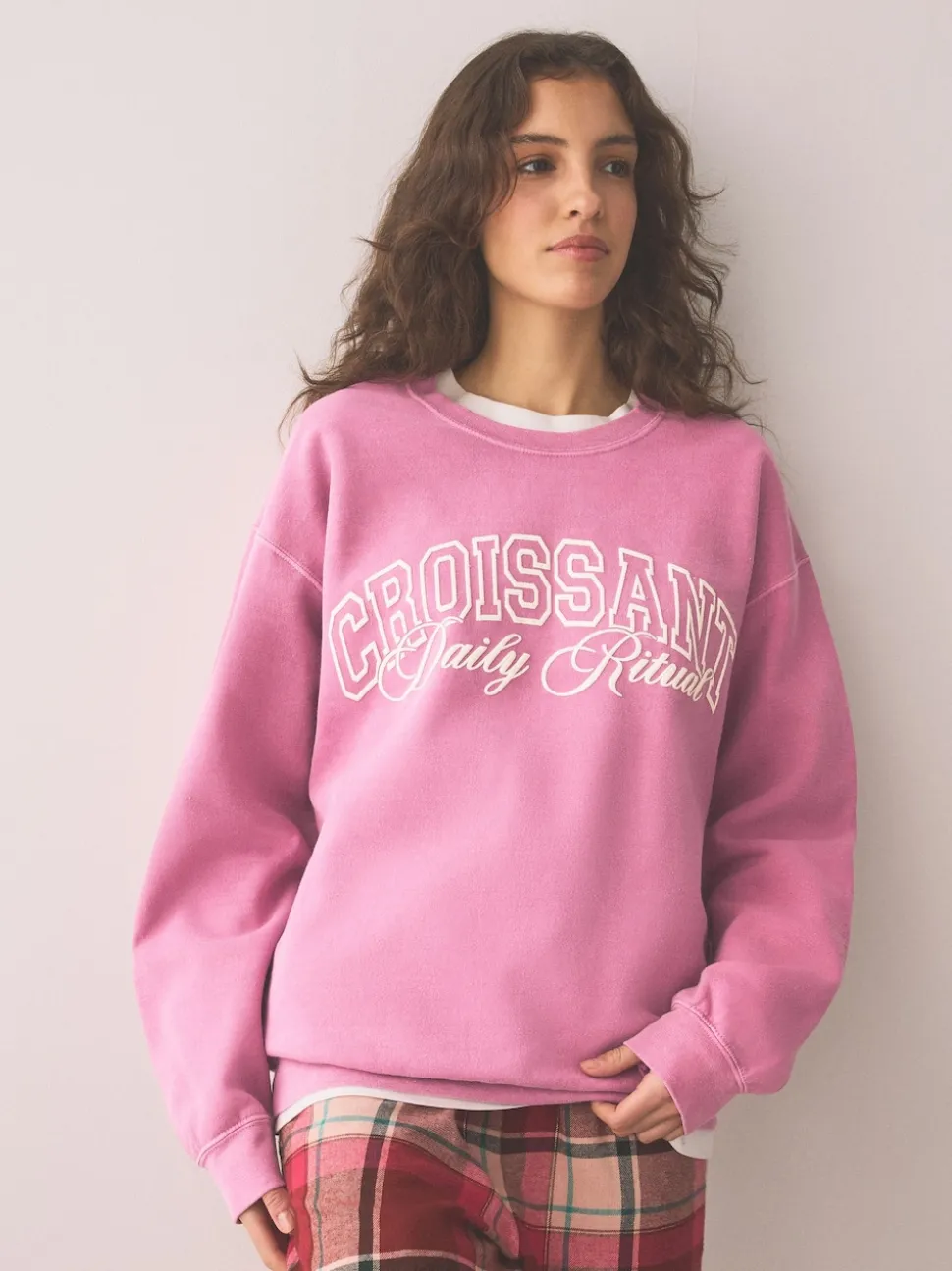 Pink Croissant Sweatshirt