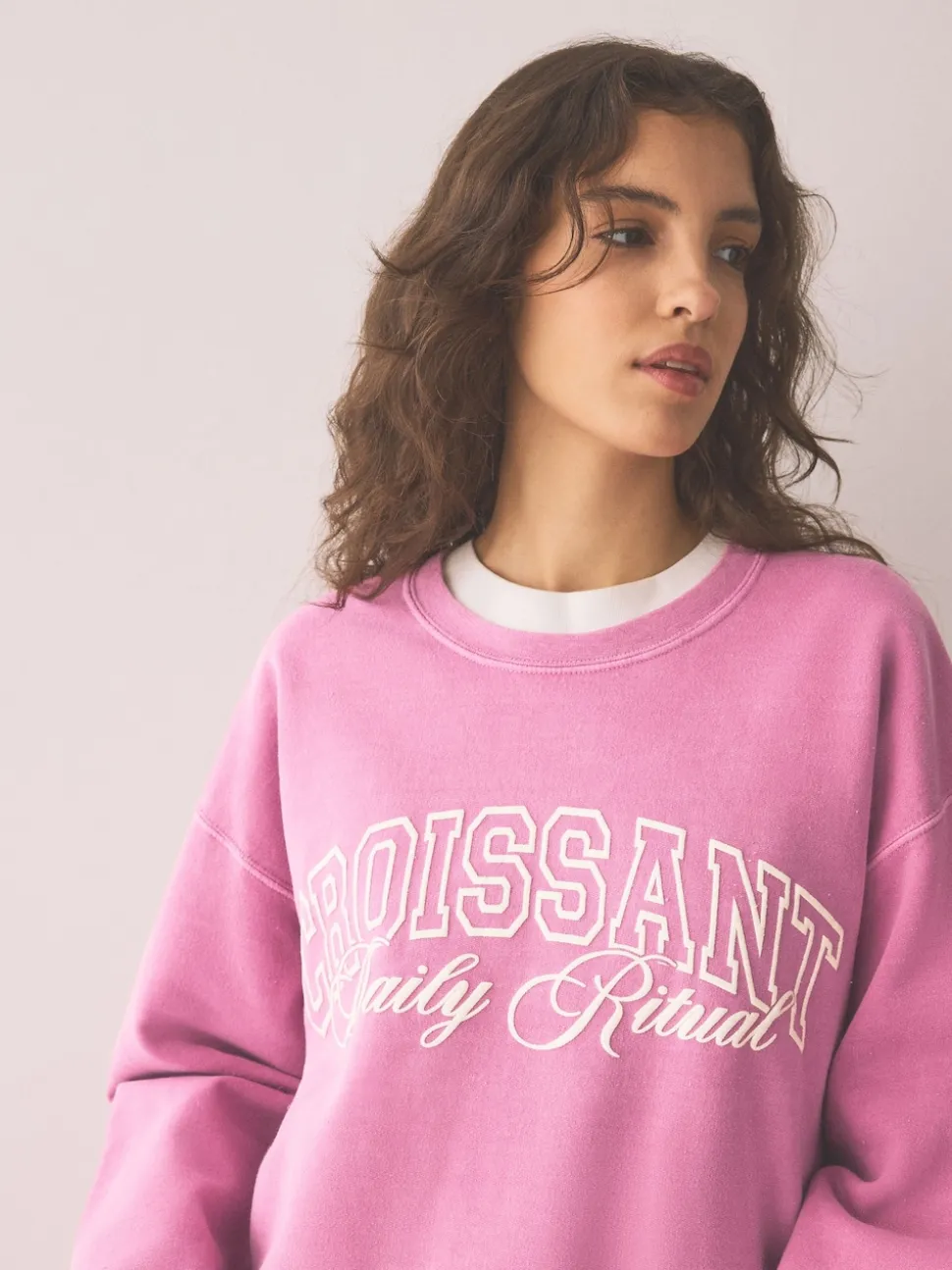 Pink Croissant Sweatshirt